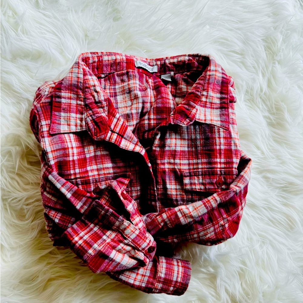 Toad&Co Red White Plaid Button-Up Shirt